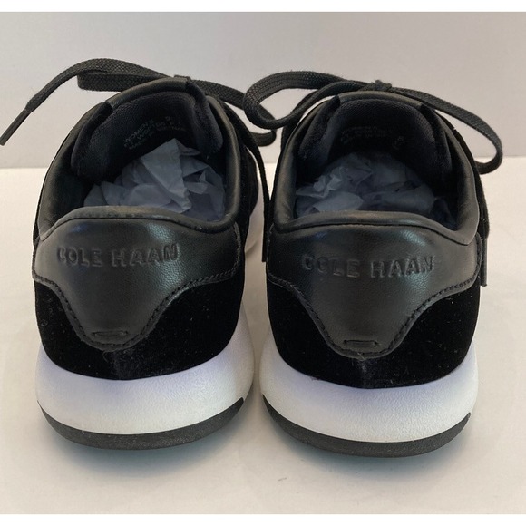 Cole Haan Grandpro Black Velvet Sneakers Womens 9 Medium Lace Up Low Top - Picture 5 of 9